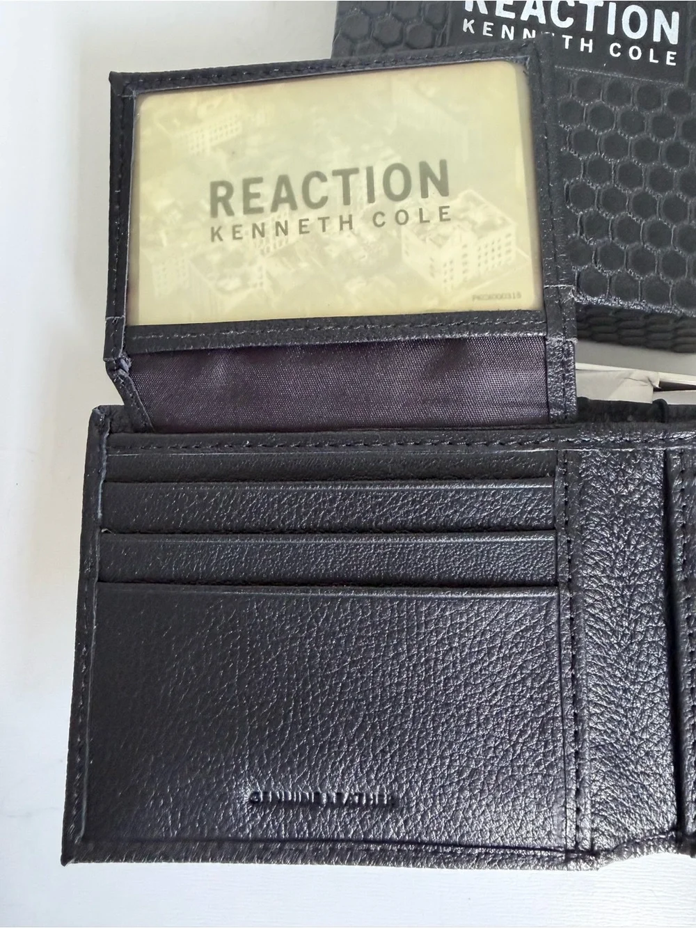 Kenneth Cole Reaction Black Leather Bi-Fold Wallet